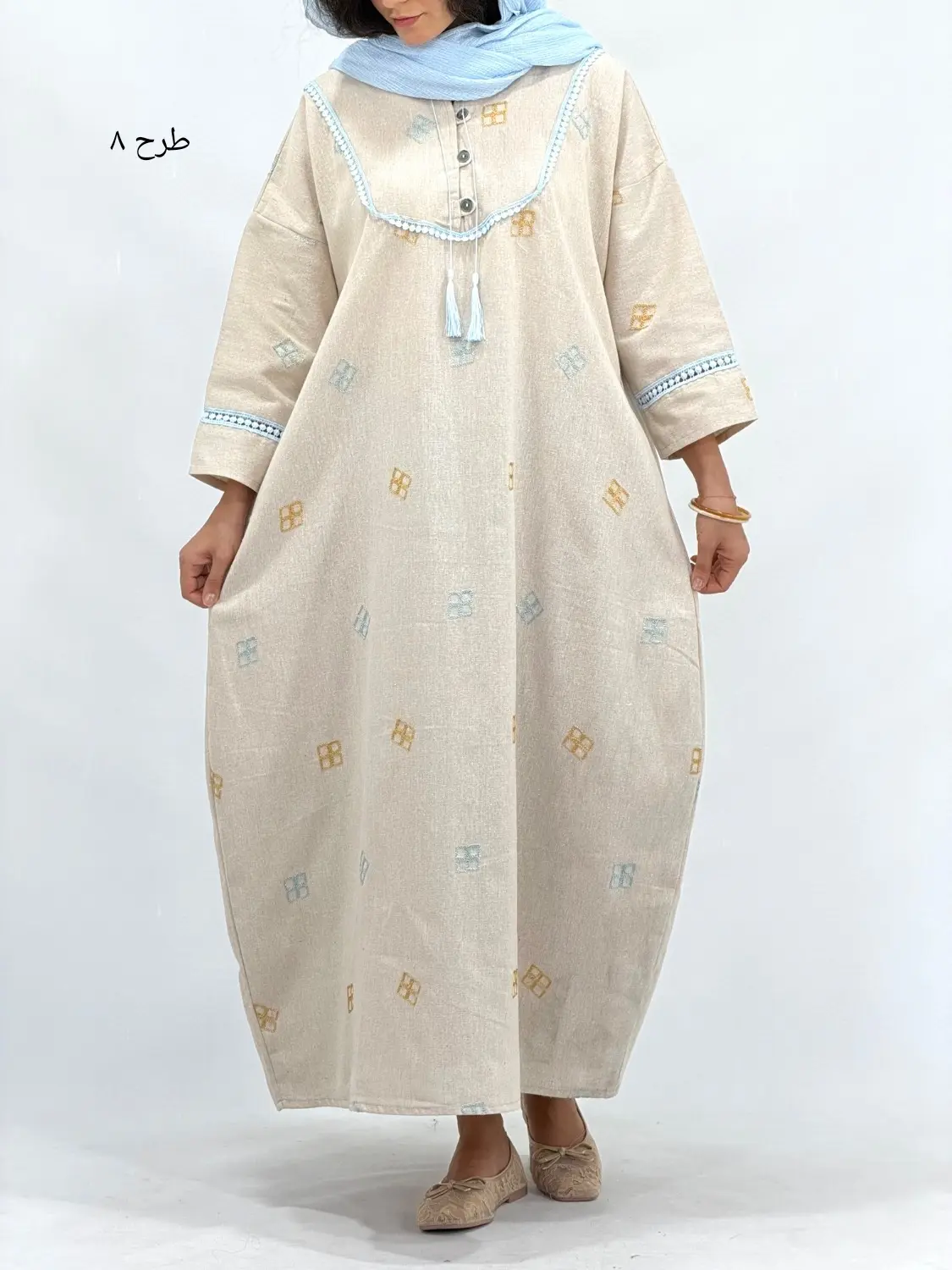 کفتان لینن گلدوزی ترک جان سو